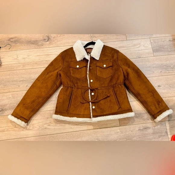 MOTHER The Drawstring Drifter Sherpa Lined Jacket Size XL - Picture 2 of 12